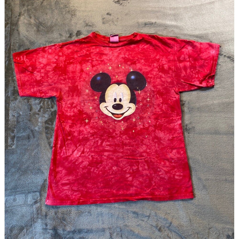 Mickey Mouse, Red Tye Dyed, Big Head, USED, Preowned, Medium